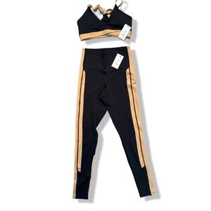 Fashion Nova Morph Hyashi / Morph Kerr Yoga Suit Size S Black & Tan